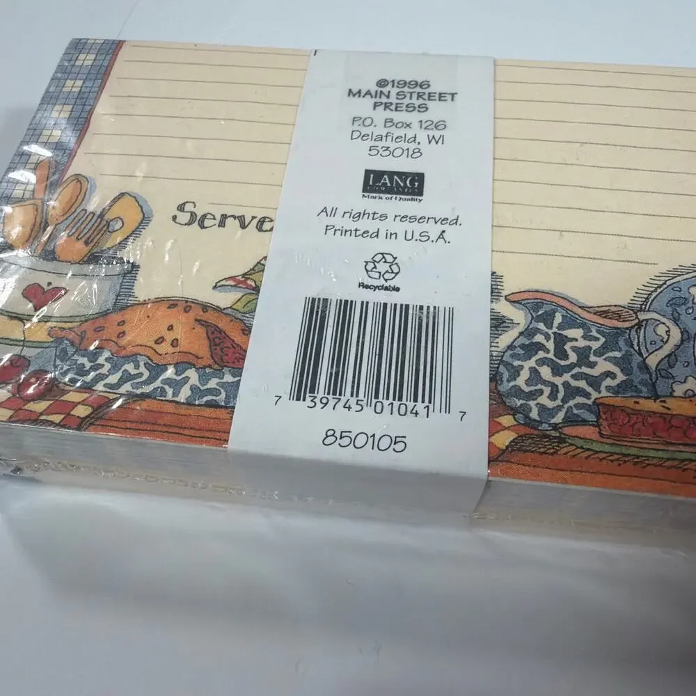 Vintage 1996 Main Street Press The Pie Shelf Recipe Cards Sealed 36 Count